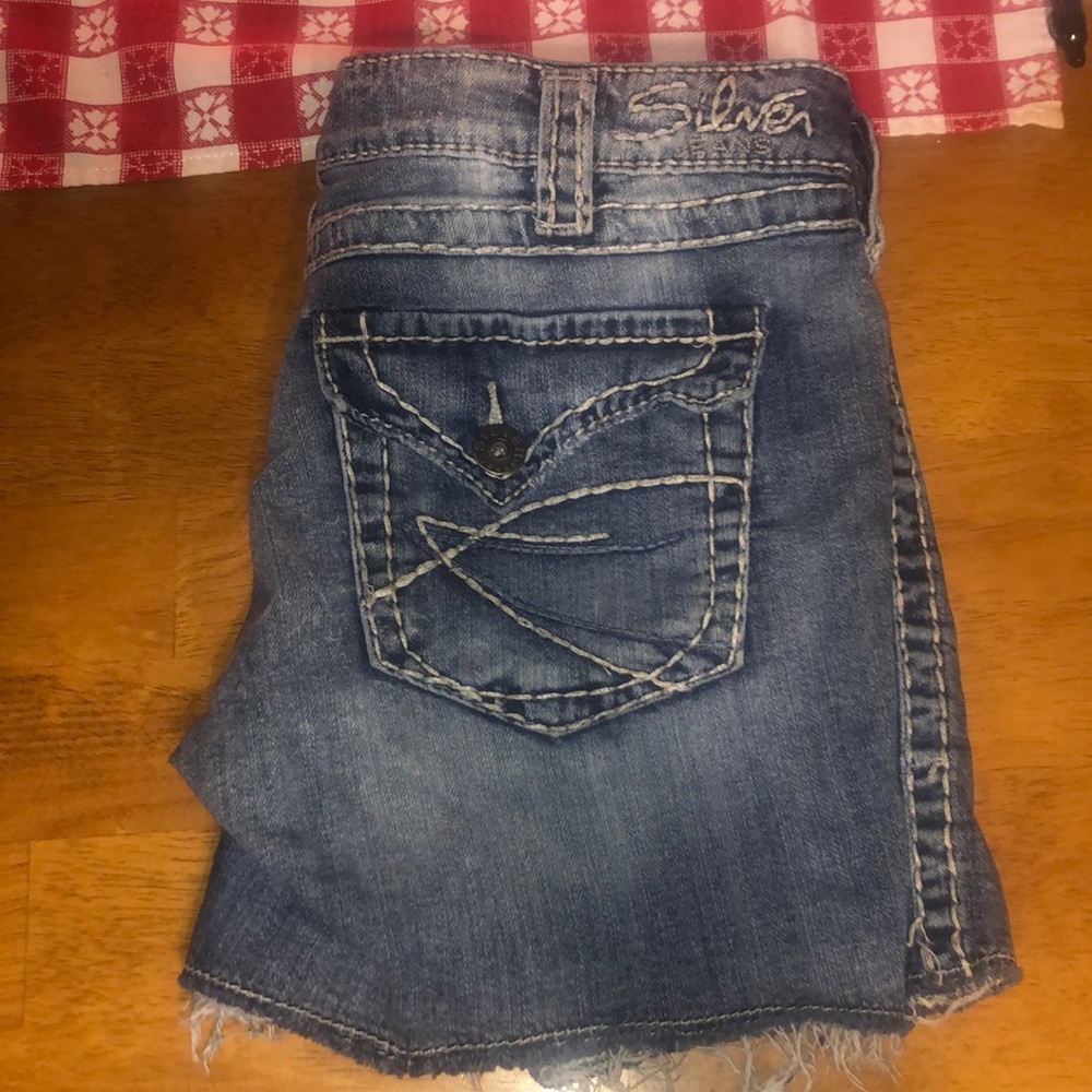 Silver Jean Shorts